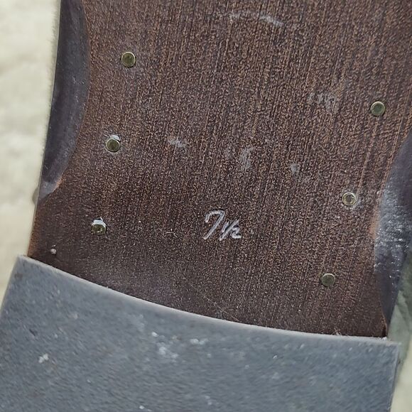 Sam Edelman Green Suede Leather Side Zip Ankle Boots Stacked Heel Size 7.5 - Picture 8 of 10